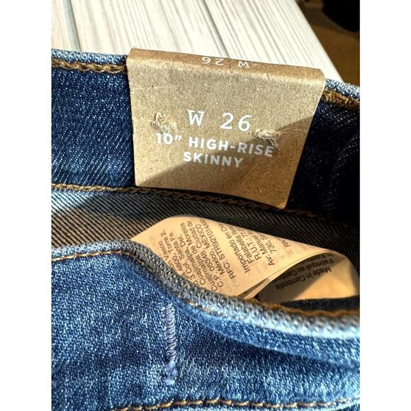 Madewell Jeans Womens 26 Blue Denim Medium Wash 10-Inch High-Rise Skinny Classic - Picture 5 of 5